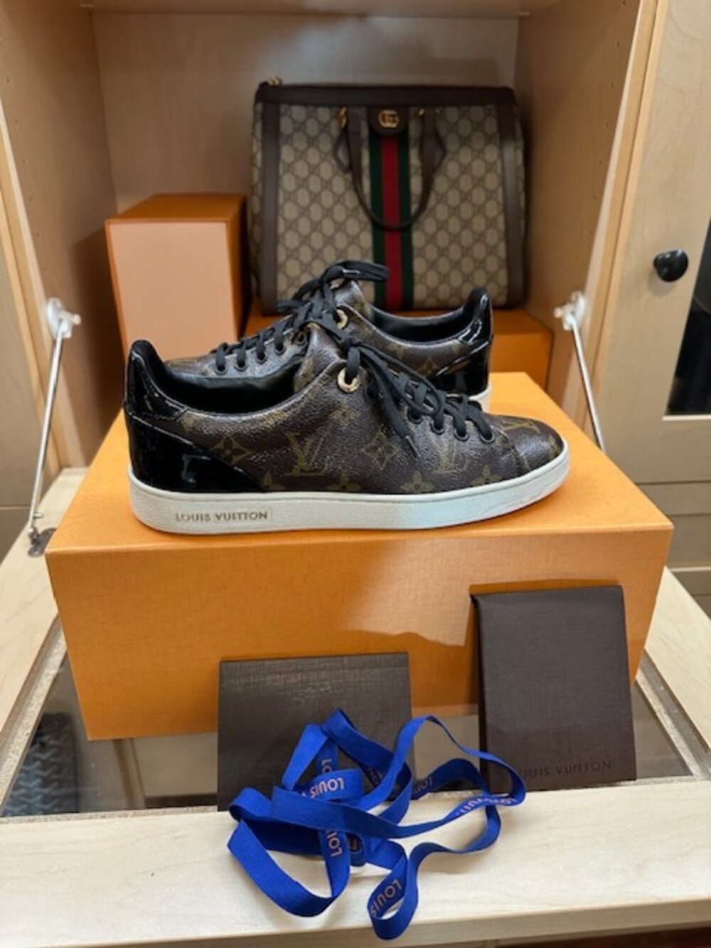 Louis Vuitton LV Brown Size 37 Monogram Sneakers - Picture 3 of 8